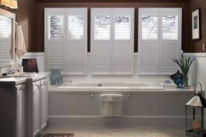 plantation shutters bathroom