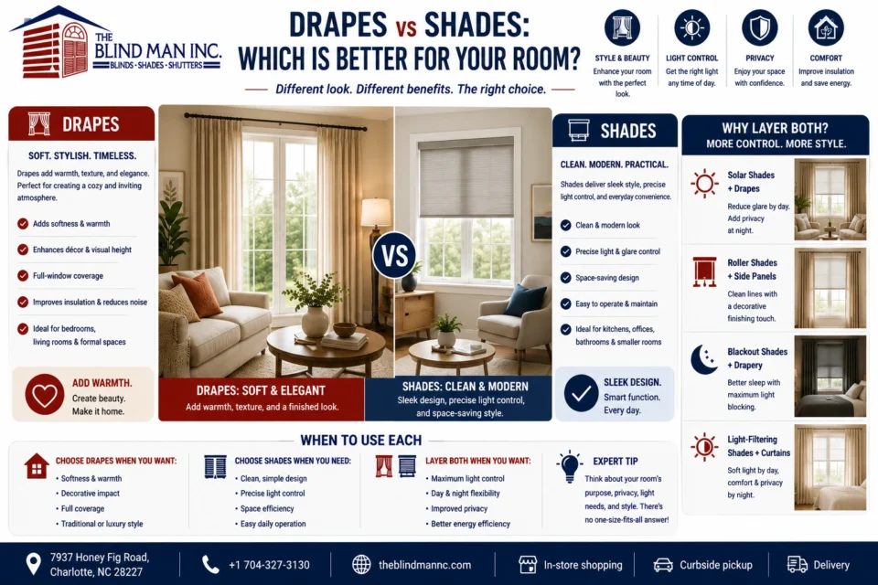Drapes Vs. Shades which is better for your room