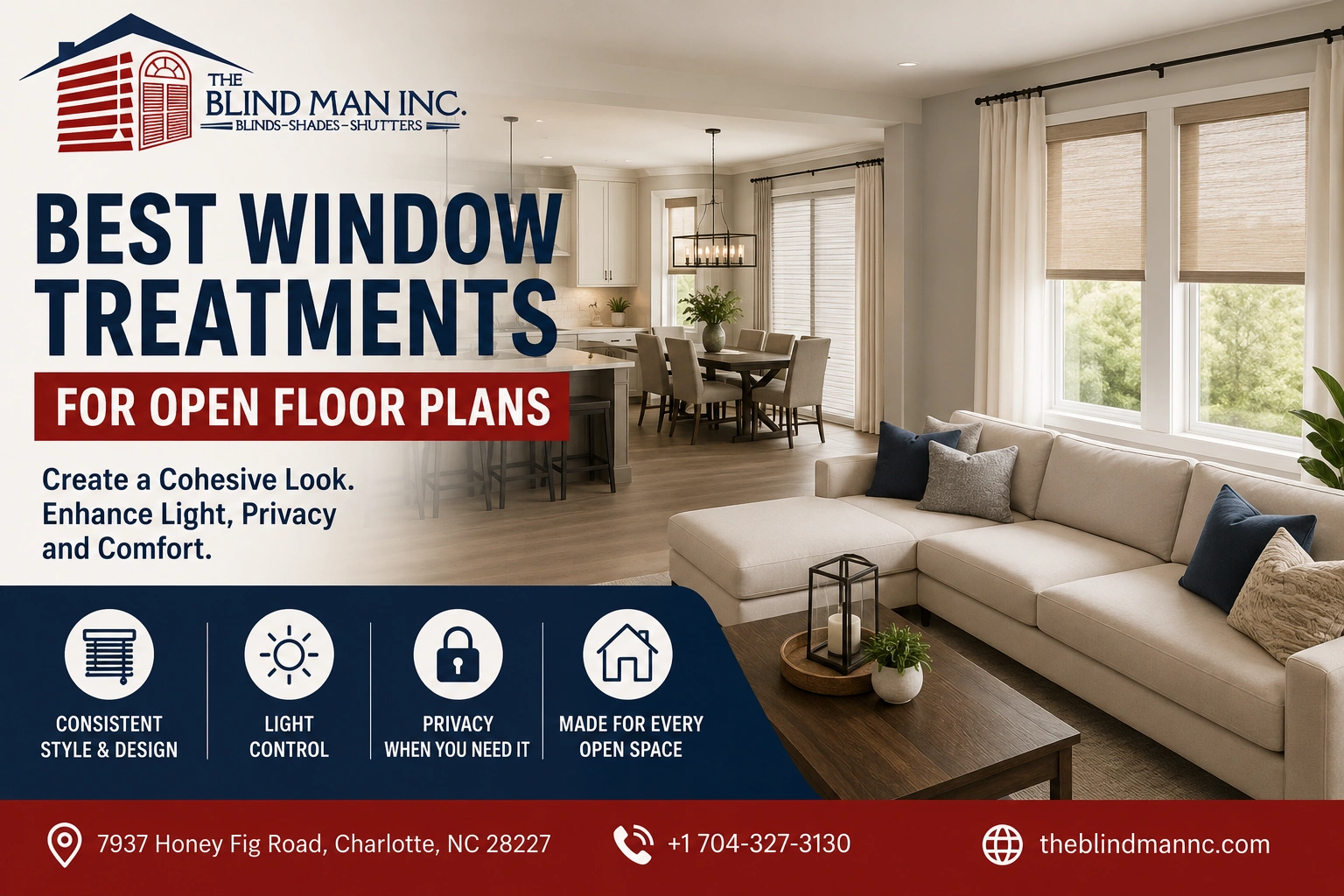 Best window treatment for open plan floors