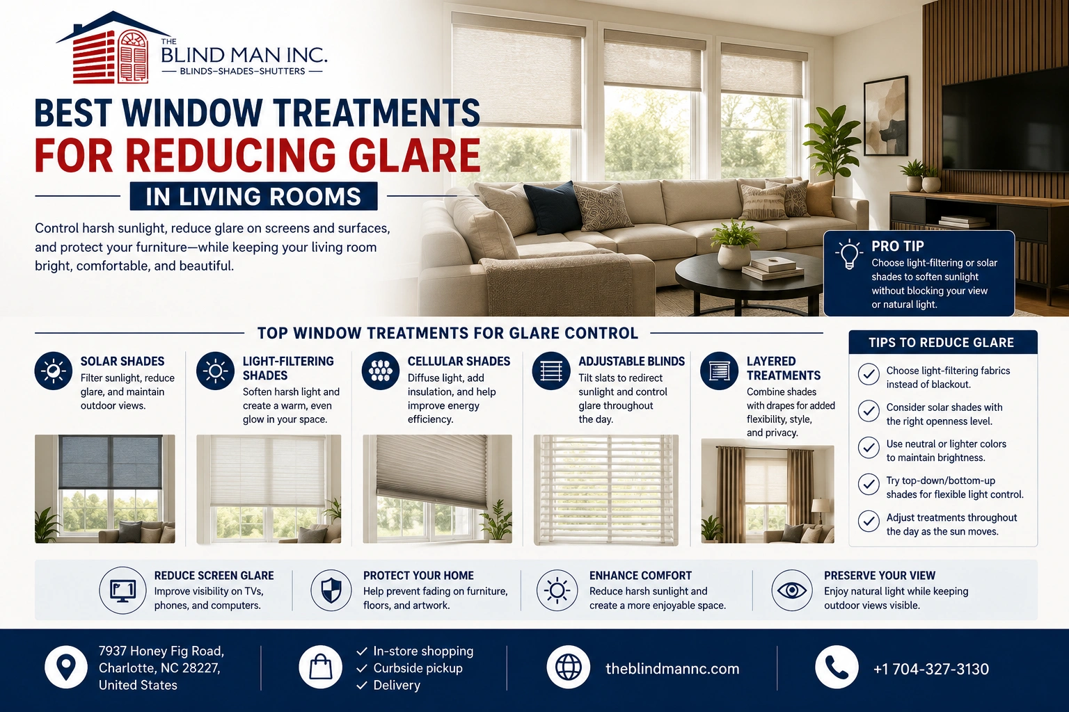 best window treatments for reducing glare