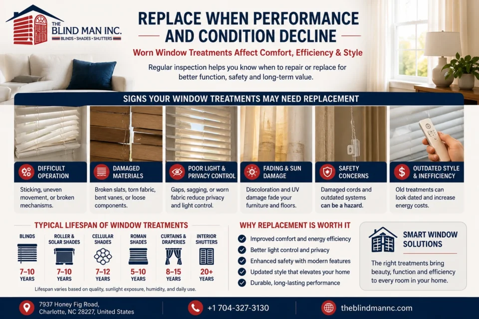 replace when performance and condition decline