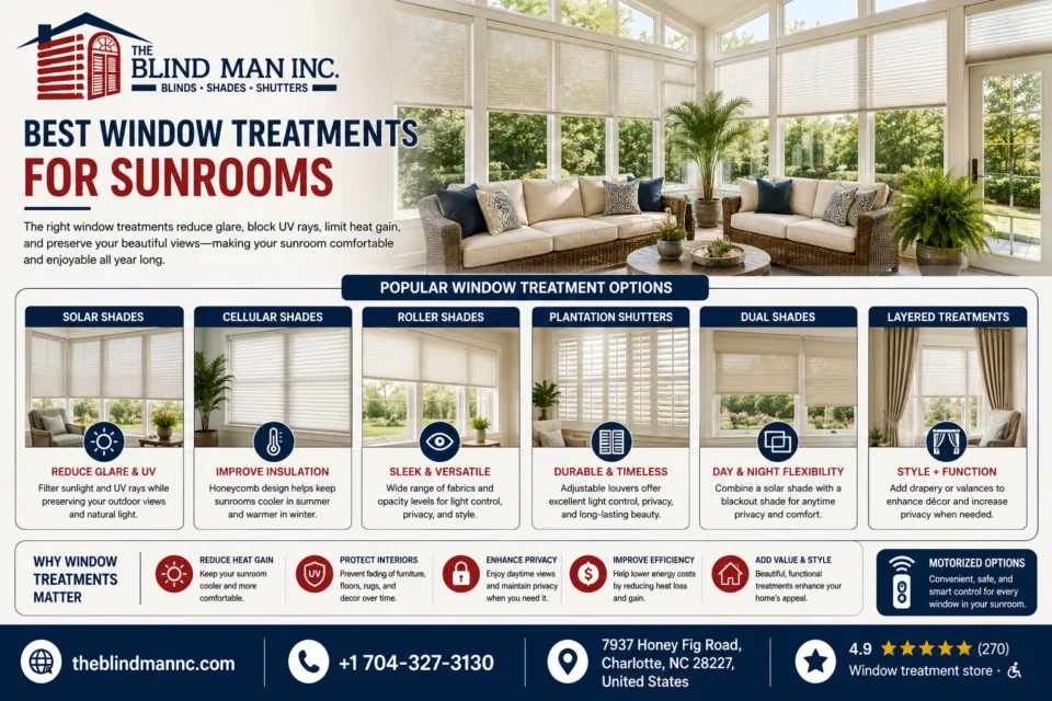 best window treatments for sunrooms
